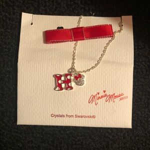 Minnie letter h avalable Swarovski crystals